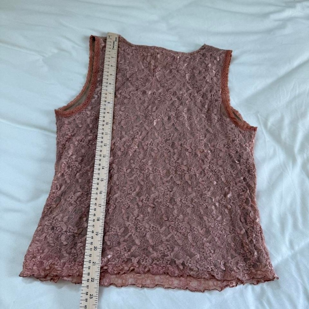 pink lace cami top  Y2K Merona dusty pink lace top size large - Picture 4 of 4
